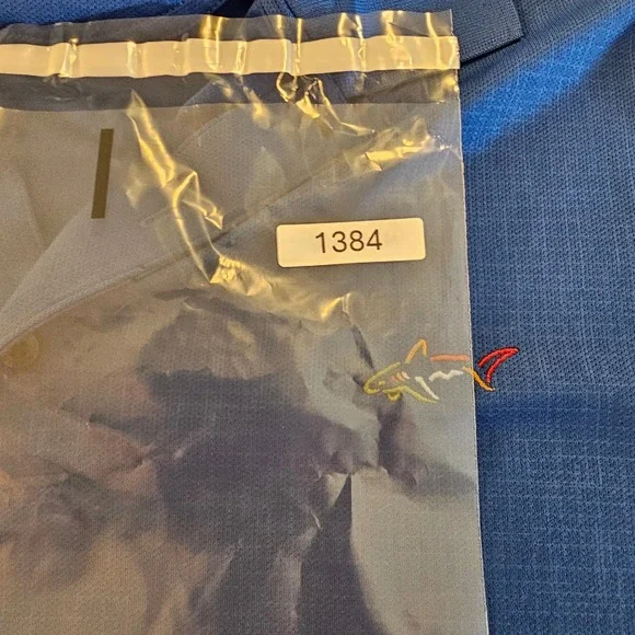 Greg Norman XXL Blue Polo Shirt Play Dry Golf Colorful Shark Logo Menswear - Picture 6 of 6